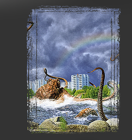 Größere Abbildung Digital-Montage "Umarmung mit Regenbogen"