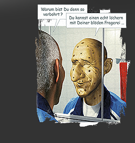 Größere Abbildung Digital-Montage "Der Lügner - Verbohrtes Holz"