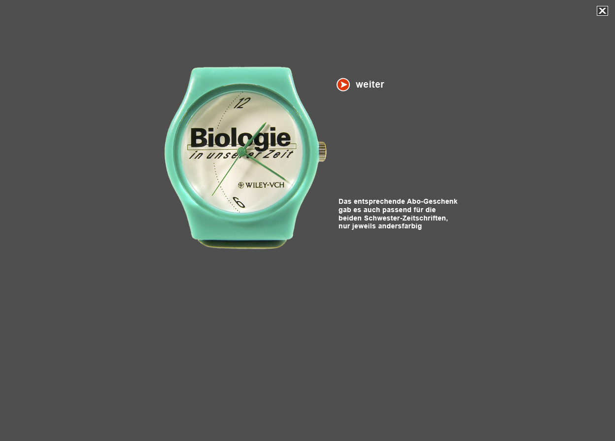 Große Abbildung der "Biologie in unserer Zeit"-Armbanduhr