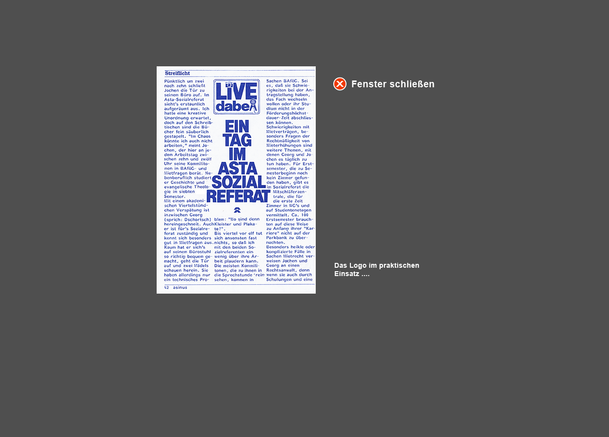 Abbildung einer Zeitschriftenseite mit dem Logo "Live dabei" als Rubriken-Überschrift