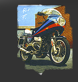 Größere Abbildung Ausschnitt Öl-Bild "Motorrad"