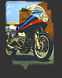 Abbildung Ausschnitt Öl-Bild "Motorrad"