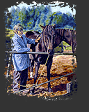Abbildung Ausschnitt Öl-Bild "Pferde"