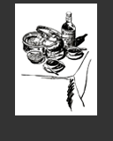 Abbildung Tusche-Zeichnung "Tee mit Rum"