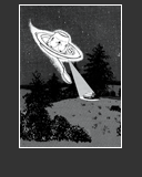 Abbildung Ausschnitt Tusche-Zeichnung "Fliegende Untertasse"