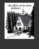 Abbildung Tusche-Zeichnung "Mutter Geiß verlässt das Haus der 7 Geißlein"